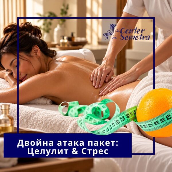Пакет „Двойна атака Целулит & Стрес“ в SPA DEMETRA! Комбинация от антицелулитен 4D масаж и релаксиращ масаж на гръб за красота и пълен релакс.